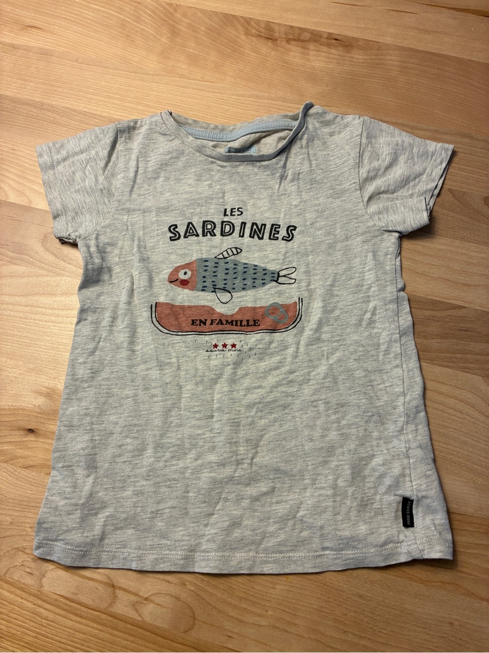 Souris Mini - Kids Light Gray 'Les Sardines' Graphic Tee